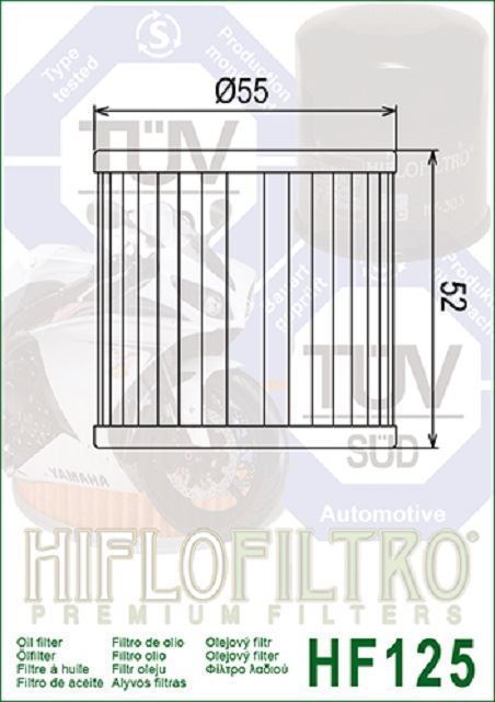 HF125 Filtro aceite HIFLOFILTRO - Imagen 2