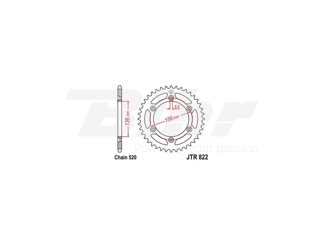 Corona JT 822 49 Gas Gas, Beta, Husqvarna - Imagen 1