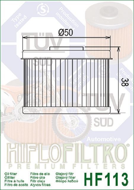 HF113 Filtro aceite HIFLOFILTRO - Imagen 2