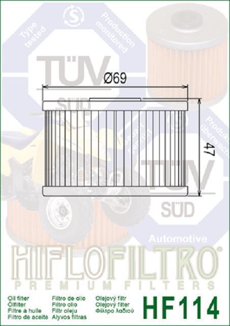 HF114 Filtro aceite HIFLOFILTRO - Imagen 2