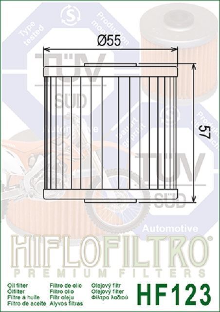 HF123 Filtro aceite HIFLOFILTRO - Imagen 2
