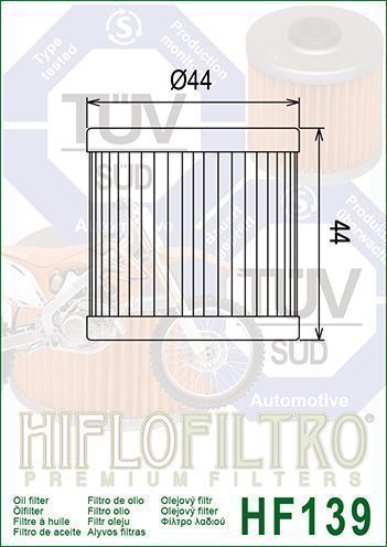 HF139 Filtro aceite HIFLOFILTRO - Imagen 2