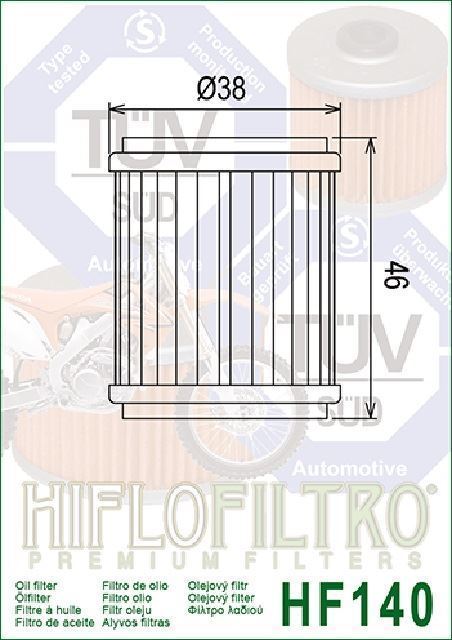 HF140 Filtro aceite HIFLOFILTRO - Imagen 2