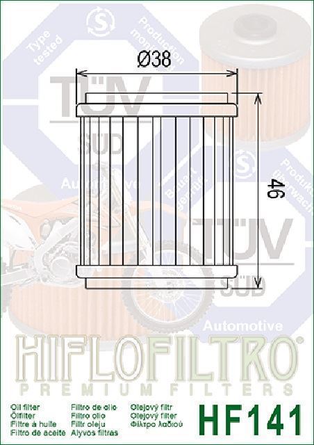 HF141 Filtro aceite HIFLOFILTRO - Imagen 2