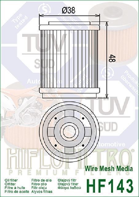 HF143 Filtro aceite HIFLOFILTRO - Imagen 2