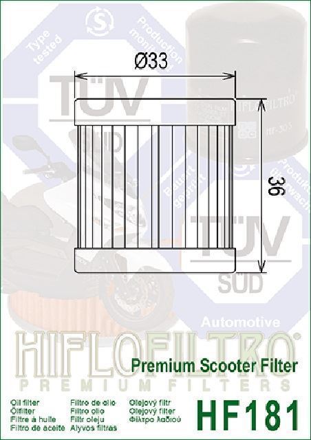 HF181 Filtro aceite HIFLOFILTRO - Imagen 2