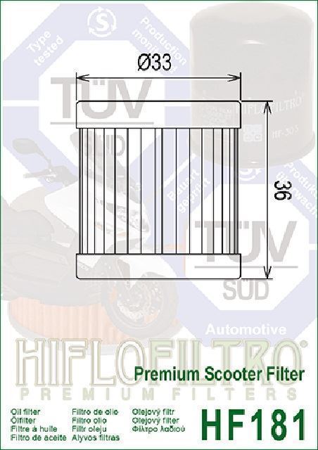 HF181 Filtro aceite HIFLOFILTRO - Imagen 2