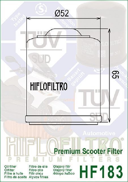 HF183 Filtro aceite HIFLOFILTRO - Imagen 2