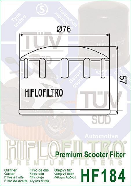 HF184 Filtro aceite HIFLOFILTRO - Imagen 2