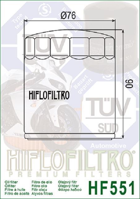 HF551 Filtro aceite HIFLOFILTRO - Imagen 2
