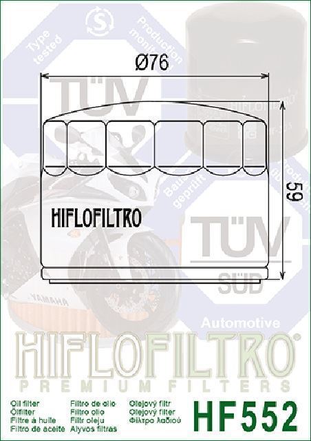 HF552 Filtro aceite HIFLOFILTRO - Imagen 2