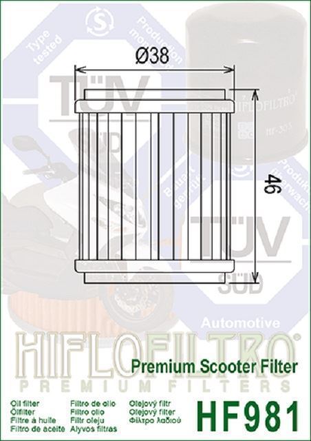 HF981 Filtro aceite HIFLOFILTRO - Imagen 2