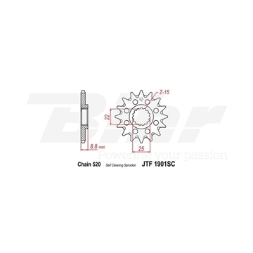 Piñon cadena JT 1901SC  13 KTM, Husqvarna, Beta, ... - Imagen 1