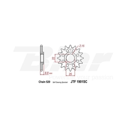 Piñon cadena JT 1901SC  14 KTM, Husqvarna, Beta, ... - Imagen 1