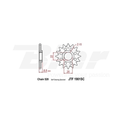 Piñon cadena  JT 1901SC 15 KTM, Husqvarna, Beta, ... - Imagen 1