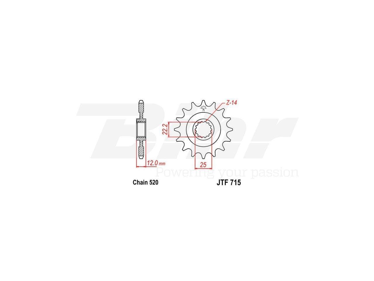 Piñon cadena  JT 715 13 Gas Gas - Imagen 1