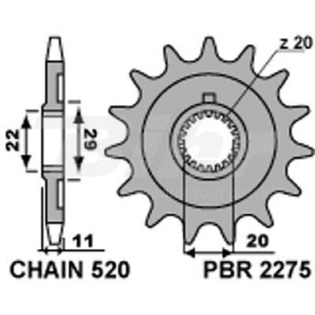 Piñón cadena PBR 2275 14 Sherco - Imagen 1